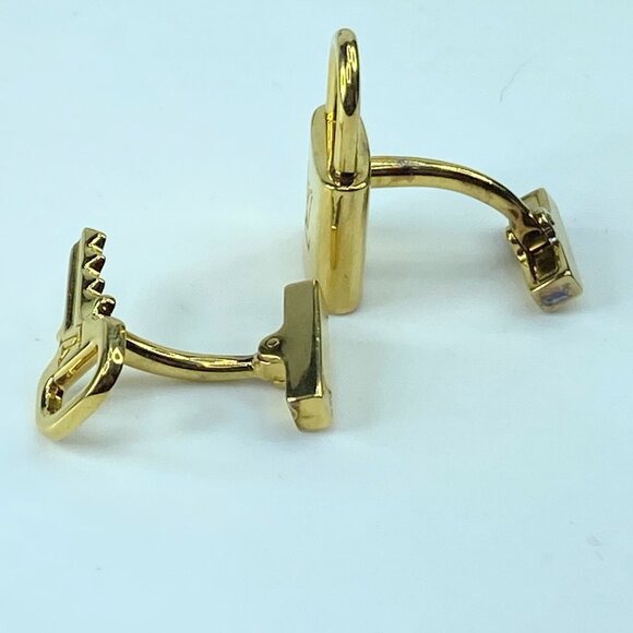 LOUIS VUITTON Damier Ebene Buton de Manchette Cadena Cuffs GS415 - Picture 5 of 10